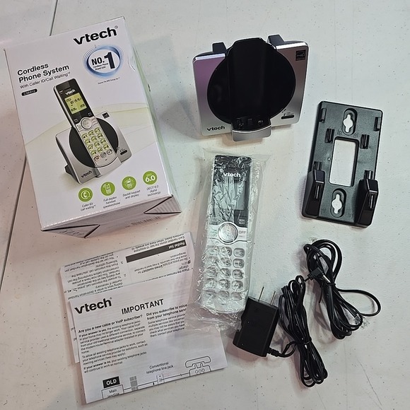 VTech Cordless Phone CS6919 DECT 6.0 Expandable with Call Block, Silver & Black - Picture 1 of 11